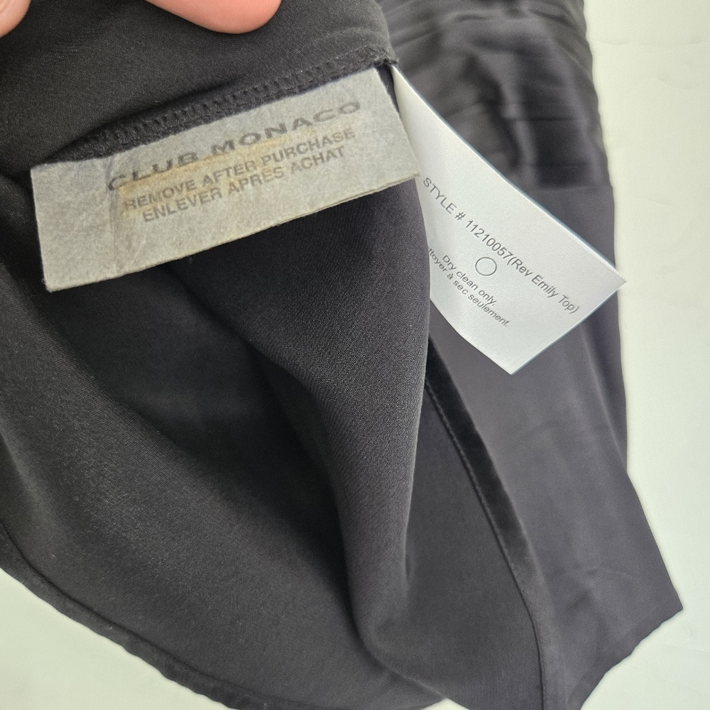 Club Monaco Black Silk Slip Top - Picture 6 of 7